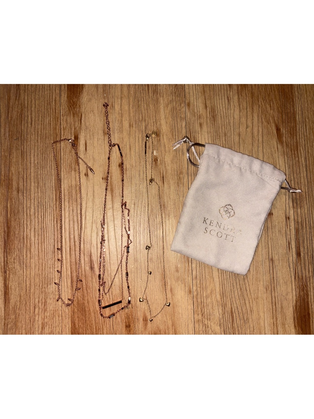 Necklaces and jewelry pouch